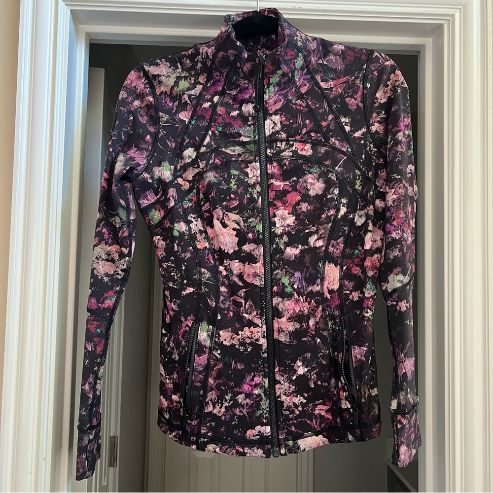 lululemon athletica Black Floral Full-Zip Jacket